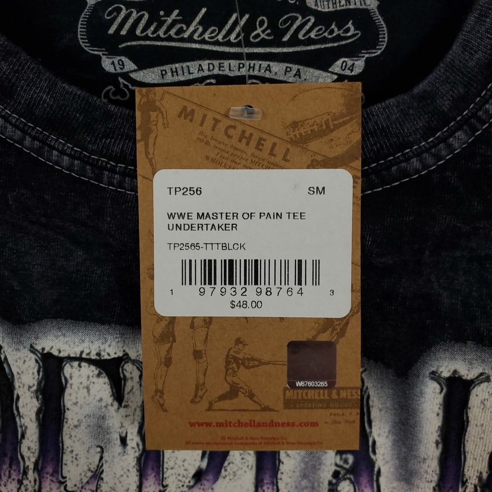 WWE The Undertaker Deadman Mitchell & Ness Small Shirt Acid Washed Black NWT - Picture 6 of 7